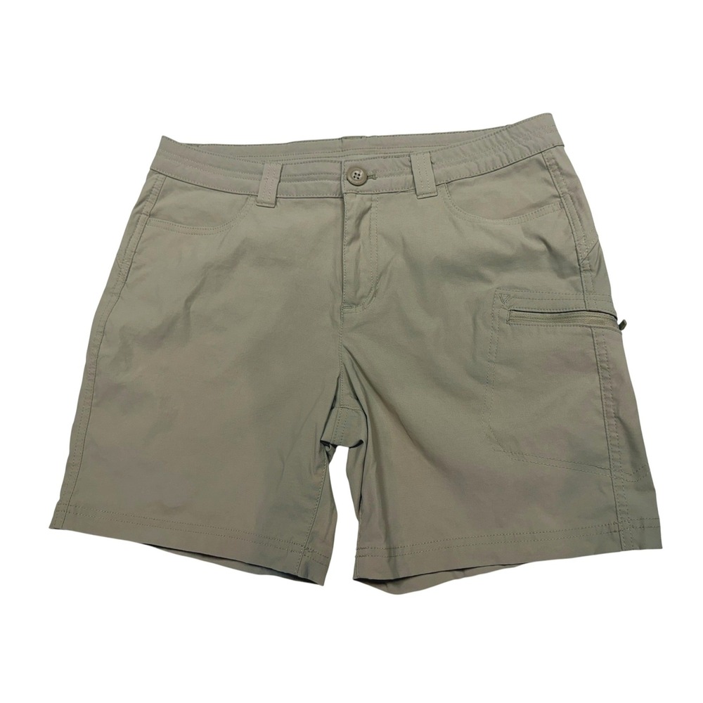 Eddie Bauer Women 8 Horizon Guide Shorts Khaki Tan Stretch Hiking‎ Cargo Outdoor